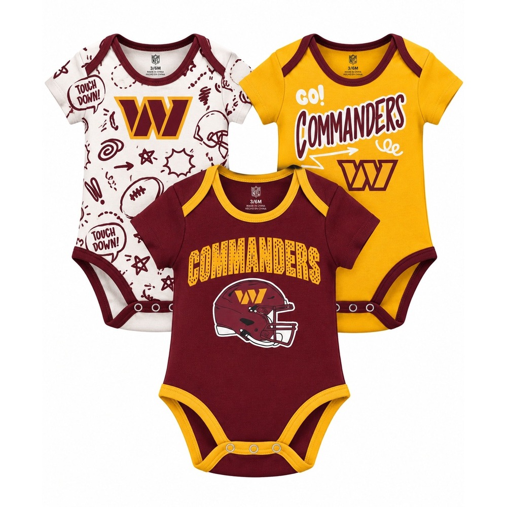 NFL 3 Piece Creeper Set Baby 3/6M Burgundy Washington Commanders NWT 9K1N1FH6P